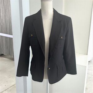 NY & CO Black Button Collared Jacket Blazer Size 8